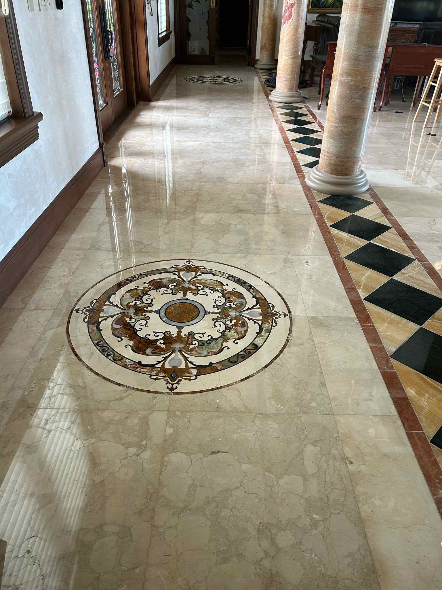 Polished marble floor in a Boca Raton home